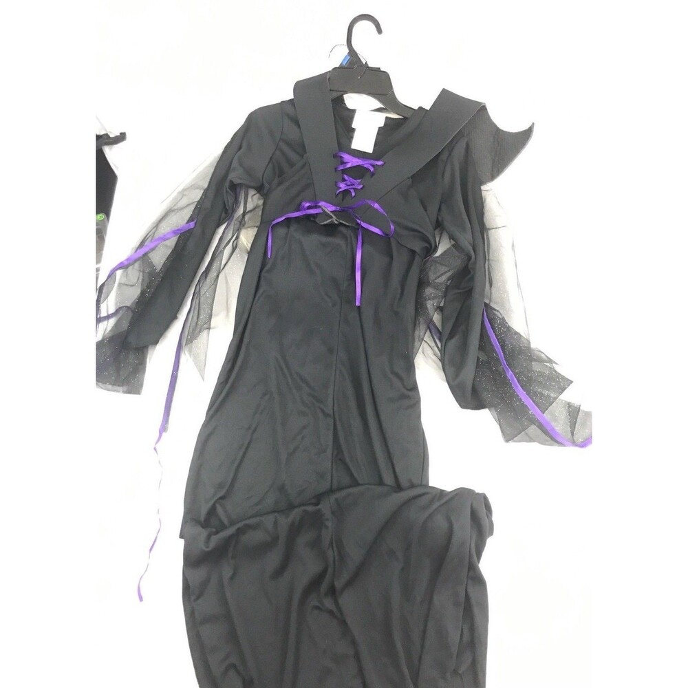 Totally Ghoul Winged Vampires Girls Halloween Costume Lace-up Black child Large